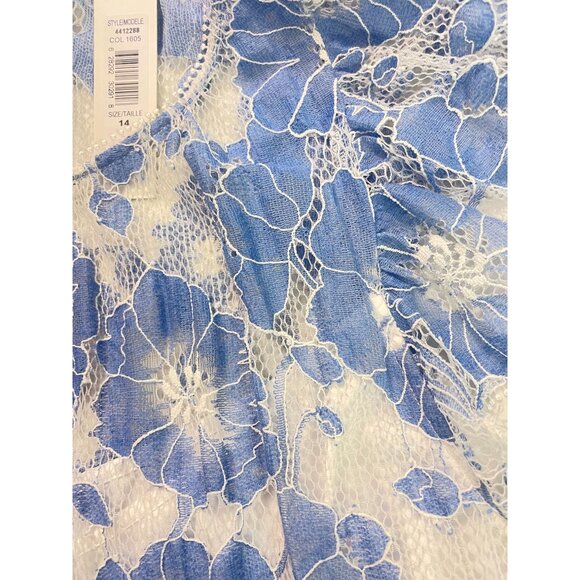 ML MONIQUE LHUILLIER Floral Print Lace Mini Dress Size 14 Fits 12 NWT - Picture 7 of 7